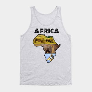 Africa Wildlife Continent Collage Tank Top